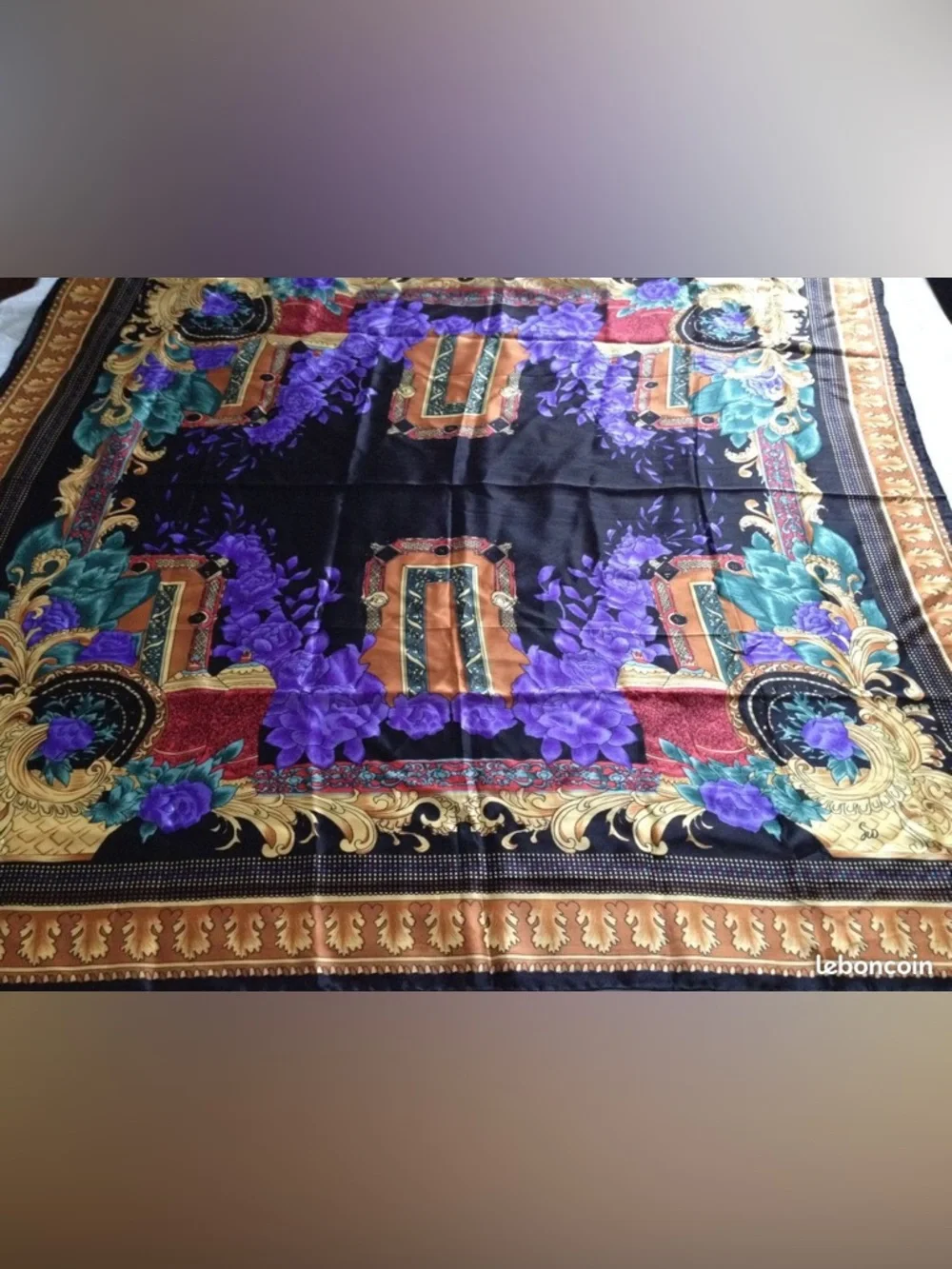 Mastermark Oy‎ Vintage 100% Silk Scarf Large Square